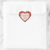 Caramel Rust Muster Mit Monogramm Heart Wedding Herz-Aufkleber (Tasche)