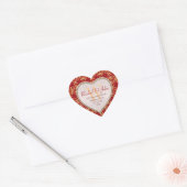 Caramel Rust Muster Mit Monogramm Heart Wedding Herz-Aufkleber (Umschlag)