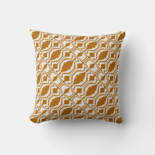 Caramel Tan auf Beige Slanted Sound Wave Small Til Kissen