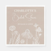 Caramel-Wildblumen gezeichnet Serviette (Vorderseite)