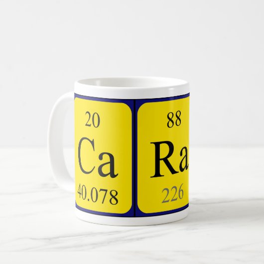 Caran Periodenname Tasse (Vorderseite Links)