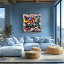 Caras divertidas: Arte urbano colorido