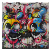 Caras divertidas: Arte urbano colorido Poster (Vorderseite)