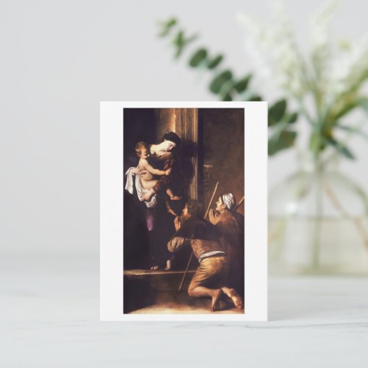Caravaggio 1604-1606 Madonna & Child di Loreto Postkarte (Stehend Vorderseite)