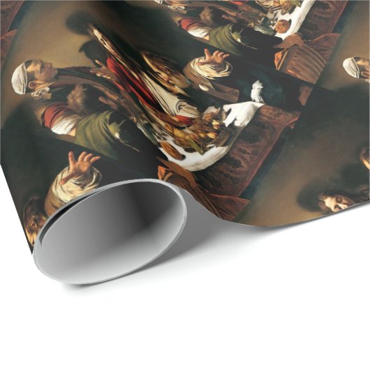 Caravaggio - Abendessen bei Emmaus - klassische Geschenkpapier (Rolleneckpunkt)