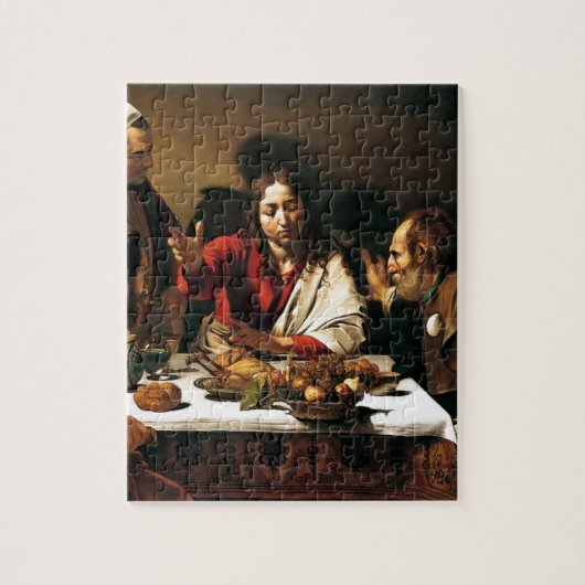 Caravaggio - Abendessen bei Emmaus - klassische Puzzle (Vertikal)