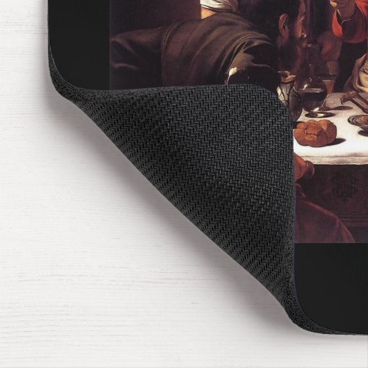 Caravaggio Abendessen bei Emmaus Mousepad (Ecke)