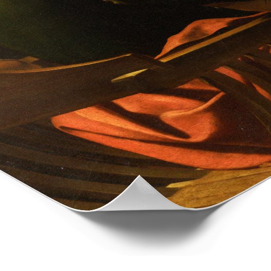 Caravaggio - Abendessen im Emmaus 1602 Poster (Ecke)