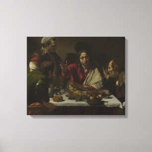 Caravaggio - Abendessen im Emmaus Leinwanddruck