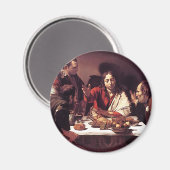 Caravaggio - Abendessen im Emmaus Magnet (Vorderseite/Rückseite)