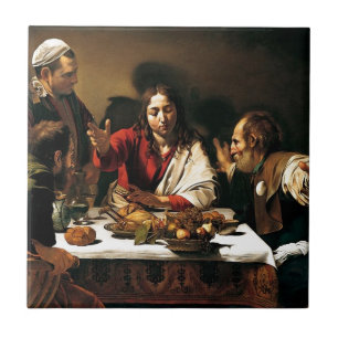Caravaggio - Abendmahl in Emmaus - Klassisches Gem Fliese