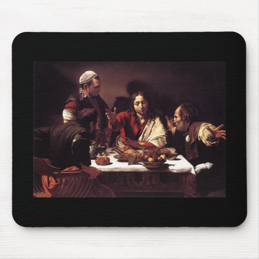 Caravaggio Abendmahl in Emmaus Mousepad (Vorne)