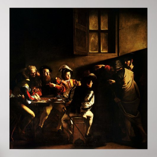 Caravaggio - Anruf von St. Matthew 1600 Poster (Vorne)