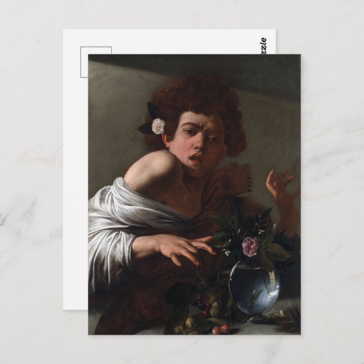Caravaggio Boy Bitten von Lizard Postkarte (Vorne/Hinten)