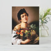 Caravaggio Boy mit einem Korb von Früchten Einladung (Stehend Vorderseite)