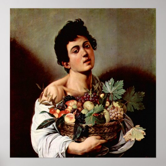 Caravaggio-Boy mit Obstkorb Poster (Vorne)