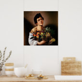 Caravaggio "Boy with a Basket of Fruit" Poster (Küche)