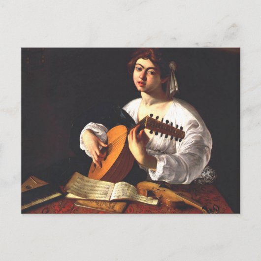 Caravaggio - Der Lute Player Postkarte (Vorderseite)