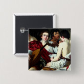 Caravaggio der Musiker-Knopf Button (Vorne & Hinten)