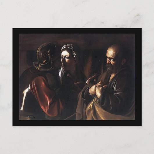 Caravaggio der Verweigerung des Heiligen Peter Postkarte (Vorderseite)