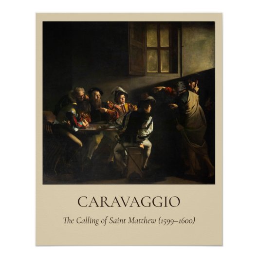 Caravaggio — Die Berufung des heiligen Matthäus Poster (Vorderseite)