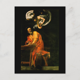 Caravaggio Die Inspiration von Saint Matthew Postkarte