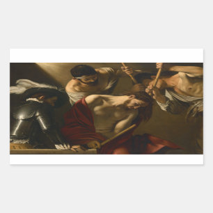 Caravaggio - Die Krönung von Thorns Rechteckiger Aufkleber