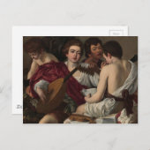 Caravaggio - Die Musiker - Klassisches Kunstwerk Postkarte (Vorne/Hinten)