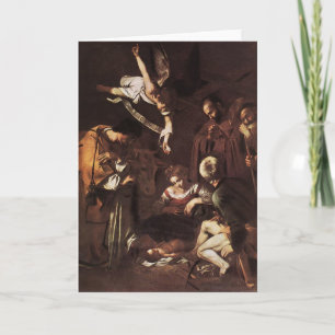 Caravaggio -Geburt Christi mit dem Hl. Franziskus Feiertagskarte
