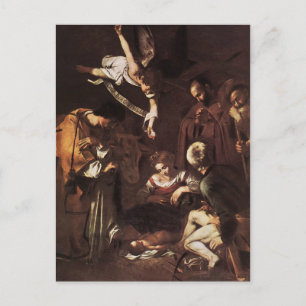 Caravaggio -Geburt Christi mit dem Hl. Franziskus Postkarte