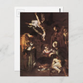 Caravaggio - Geburt mit St. Francis & St. Lawrence Postkarte (Vorne/Hinten)