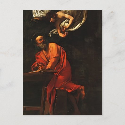 Caravaggio - Inspiration von Saint Matthew Postkarte (Vorderseite)