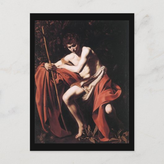 Caravaggio Johannes der Baptist Postkarte (Vorderseite)