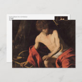 Caravaggio John in der Wildnis Johannes der Täufer Postkarte (Vorne/Hinten)