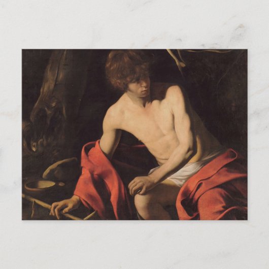 Caravaggio John in der Wildnis Johannes der Täufer Postkarte (Vorderseite)