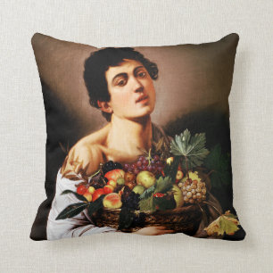 Caravaggio Junge mit einem Korb mit Fruchtwurfpilz Kissen