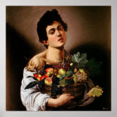 Caravaggio - Junge mit einem Obstkorb (1593) Poster (Vorne)