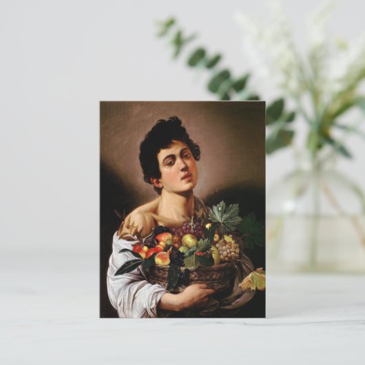 Caravaggio - Junge mit Obstkorb Postkarte (Stehend Vorderseite)