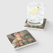 Caravaggio - Junge mit Obstkorb Steinuntersetzer (Seitenansicht)