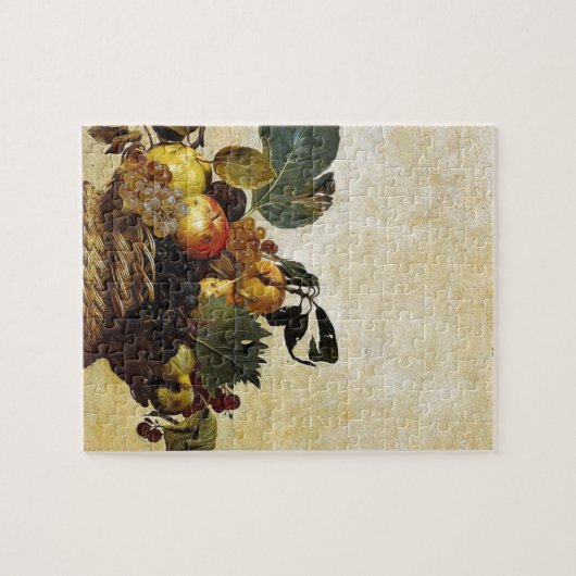 Caravaggio - Korb der Frucht - klassische Grafik Puzzle (Horizontal)