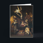 Caravaggio - Krippe Feiertagskarte<br><div class="desc">Eine Kunstkarte "Frohe Weihnachten". Die Rückseite gibt einen Überblick über das Cover-Gemälde: Titel / Datum: Geburt mit St. Francis & St. Lawrence / 1600? 1609? Der Künstler Michelangelo Merisi da Caravaggio (1571 - 1610), in Mailand ausgebildet, arbeitete in Rom, zog nach Neapel, um einer Todesstrafe zu entgehen (für die Tötung...</div>