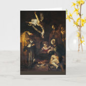 Caravaggio - Krippe - Happy Holidays Karte (Gelbe Blume)