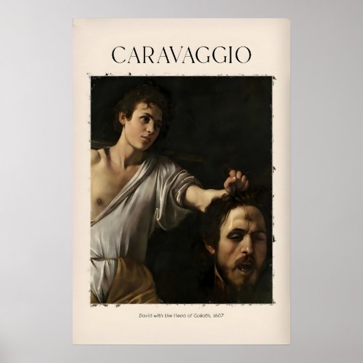 Caravaggio Kunstprint - David mit dem Kopf von Poster (Vorne)