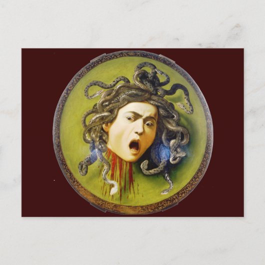 Caravaggio Medusa Kunstgiesserei Postkarte (Vorderseite)
