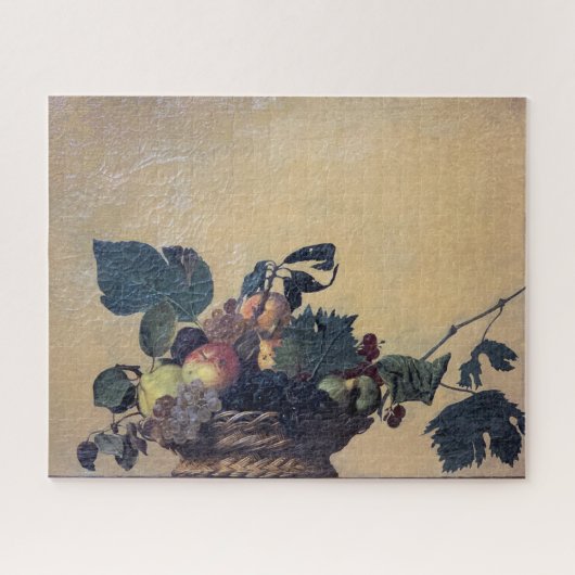 Caravaggio - Obstkorb - Öl auf Leinwand Puzzle (Horizontal)