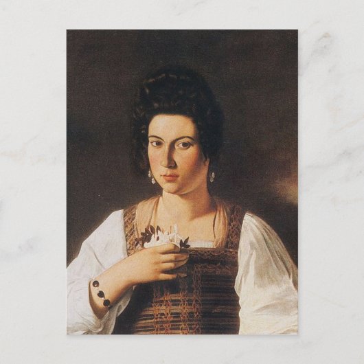Caravaggio - Portrait eines Courtesan-Gemäldes Postkarte (Vorderseite)