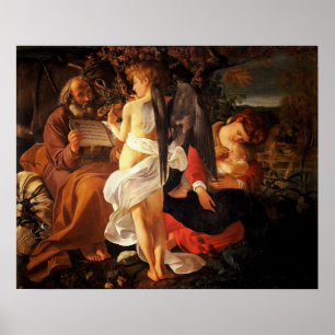 Caravaggio - Ruhe auf der Flucht nach Ägypten 1597 Poster