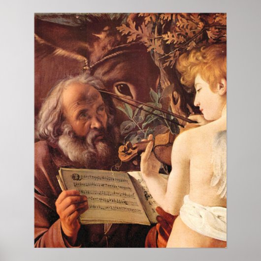 Caravaggio-Ruhen auf dem Flug nach Ägypten Poster (Vorne)