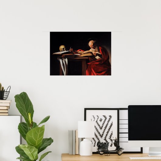 Caravaggio - Saint Jerome Writing 1605 Poster (Heimbüro)