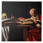 Caravaggio - Saint Jerome Writing Fliese (Vorderseite)